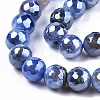 Electroplate Natural Agate Beads Strands G-T131-54G-3