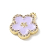 Brass Micro Pave Clear Cubic Zirconia and Enamel Pendants KK-A300-18E-2