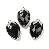 Natural Obsidian Faceted Pendants G-M431-06P-07-1