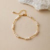 Natural Freshwater Pearl Potato Beaded Brass Tube Link Bracelets for Women TP7024-1-1