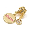 Mother's Day Brass Micro Pave Clear Cubic Zirconia Pendants CU-CBA4231-09G-3