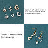 12Pcs 6 Style Rack Plating Brass Micro Pave Cubic Zirconia Charms ZIRC-FH0001-18-3