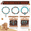 3Pcs 3 Styles Synthetic Turquoise & Wood & CCB Beaded Stretch Bracelets & Charm Bracelets Set for Women Men BJEW-WR0001-09-2
