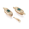 Brass Micro Pave Clear Cubic Zirconia Box Clasps KK-Q074-05G-2