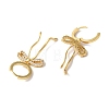 Bowknot Brass Micro Pave Clear Cubic Zirconia Hoop Earrings for Women EJEW-A110-03G-3
