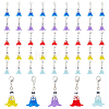 50Pcs 5 Colors Frosted Flower Transparent Acrylic Pendant Decoration HJEW-HY0001-01-1