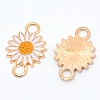 Light Gold Plated Alloy Enamel Links ENAM-WH0051-03A-1