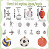40Pcs 20 Styles Sports Tibetan Style Alloy & Alloy Enamel Pendants FIND-BM0001-58-2