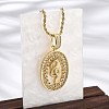 Brass Cubic Zirconia Pendant Necklaces for Women NJEW-U034-02B-G-2