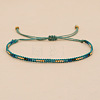 Bohemian Braided Adjustable Glass Seed Beaded Bracelets EX8332-7-1