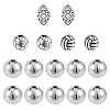 DICOSMETIC 16Pcs 4 Style 201 & 304 Stainless Steel Beads STAS-DC0014-51-1