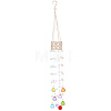 Flower Round Glass Beads Tassel Hanging Suncatchers for Window Garden Outdoor Decoration HJEW-WH20020-007C-1