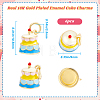 6Pcs Real 18K Gold Plated Brass Enamel Pendants KK-BBC0015-31-2