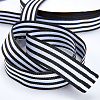 Polyester Stripe Pattern Ribbon OCOR-WH0033-90-4