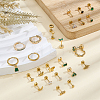 25Pcs Stainless Steel Pave Green and Clear Cubic Zirconia Cartilage Earring Sets EJEW-PH0001-53-4