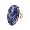 Natural Blue Spot Jasper Stretch Finger Rings RJEW-N055-01B-2
