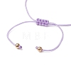 Gemstone Braided Bead Bracelet BJEW-JB11013-02-4