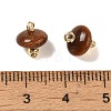 Synthetic Goldstone Rondelle Charms with Rack Plating Brass Loops G-G110-05B-05-3