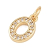 Brass Micro Pave Clear Cubic Zirconia Charms KK-G544-04G-10-2