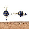 Glass & Dyed Natural Malaysia Jade & Lapis Lazuli Dangle Earrings EJEW-MZ00814-03-5