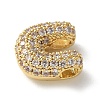 Brass Micro Pave Cubic Zirconia Beads KK-P290-61G-U-2