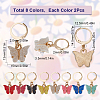 16Pcs 8 Colors Alloy Enamel Butterfly Charm Locking Stitch Markers HJEW-SC0001-30-2