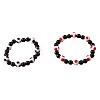 2Pcs Sport Resin Football Beaded Stretch Bracelets for Women Men FS-WG5AFC0-02-5