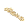 Mother's Day Brass Micro Pave Cubic Zirconia Word Mama Links Connector Charms KK-D235-03G-01-2