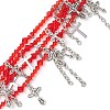 Red Glass Multi-Strand Beaded Bracelets BJEW-JB10709-4