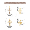 12Pcs 2 Style Rack Plating Brass Micro Pave Clear Cubic Zirconia Pendants ZIRC-HY0001-02-2