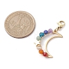 Chakra Natural Gemstone Wire Wrapped Moon Pendant Decorations HJEW-TA00241-3
