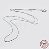 Anti-Tarnish Rhodium Plated 925 Sterling Silver Box Chain Necklaces STER-F039-40cm-13P-1