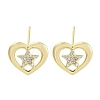 Brass Micro Pave Clear Cubic Zirconia Studs Earring for Women EJEW-S217-A06-1
