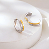 Two Tone 304 Stainless Steel Rhinestone Hoop Earrings for Women OJ2357-2-2