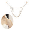 Alloy & Iron Crystal Rhinestone Tassel Sexy Shoulder Bra Body Chains AJEW-WH0455-359G-1