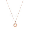 Round with Rhinestone and Footprint Pendant Necklaces RV0374-2-1