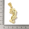 Rack Plating Brass Micro Pave Black Cubic Zirconia Pendants KK-P267-01D-G-3