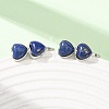 Valentine's Day Heart Natural &Lapis Lazuli Stud Earrings EJEW-T053-01P-12-2