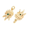 Brass Micro Pave Cubic Zirconia Charms KK-Q085-05C-G-2