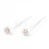 Brass Micro Pave Clear Cubic Zirconia Flower Head Pins LS-KK-G413-01S-1