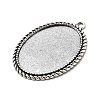Tibetan Style Alloy Pendant Cabochon Settings TIBEP-N003-17AS-2