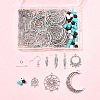 DIY Woven Net/Web with Feather Earring Making Kits DIY-FS0008-65-6