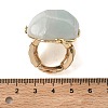 Natural Flower Amazonite & Alloy Finger Rings for Women RJEW-G375-01G-06-5