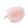 Natural Rose Quartz Pendants PALLOY-JF01293-04-4