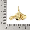 Rack Plating Brass Micro Pave Clear Cubic Zirconia European Dangle Charms KK-P272-12G-3