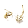 Brass with Cubic Zirconia Stud Earrings Finding KK-Q048-24G-2