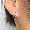 Rhodium Plated 925 Sterling Silver Twist Hoop Earrings CH1017-2-2