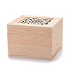 Square Shape Unfinished Hollow Wood Storage Box OBOX-NB0001-07-3