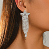 Brass Rhinestone Stud Earrings for Women QC2926-2