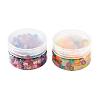 Transparent Frosted Glass Beads and Two Tone Crackle Glass Beads FGLA-CD0001-01-6